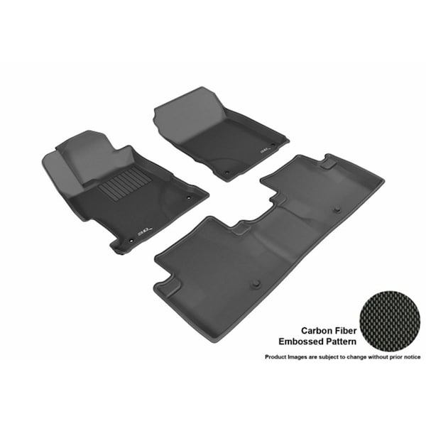 Strike3 3D Maxpider Custom Fit Complete Kagu Black Floor Mat for 2013-2016 Acura ILX Models - Black ST3861309 - main